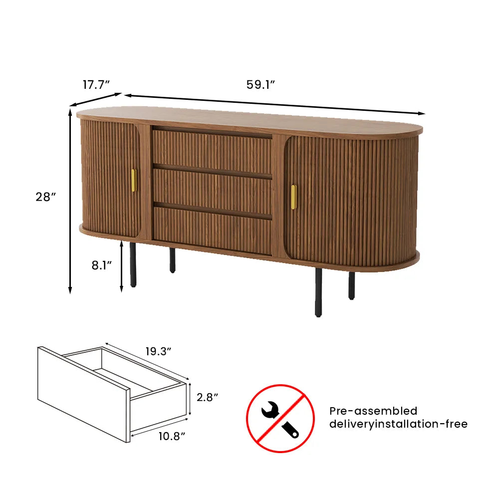 Commode moderne à 6 tiroirs de 59,06 pouces pour chambre à coucher 