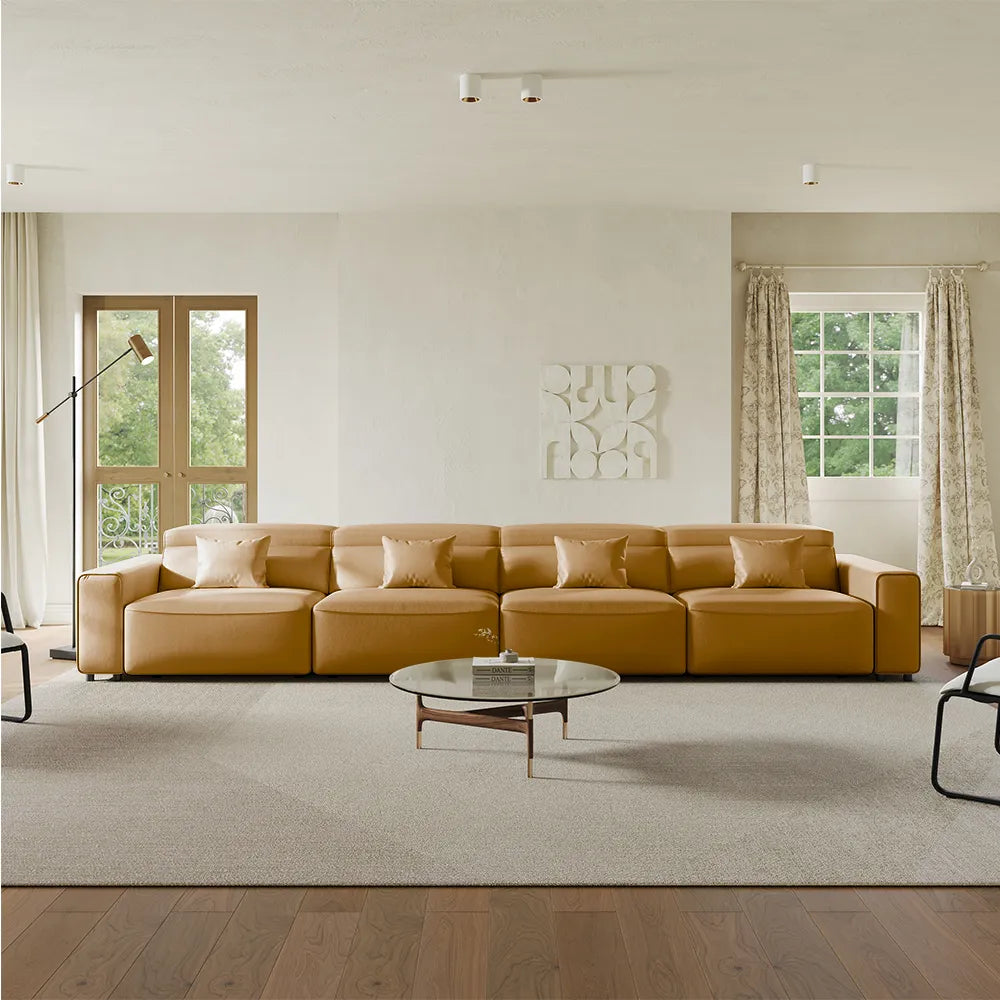 Luxury Leather Electric Pull Out Sofa Bed Slide Out Extendable Couch