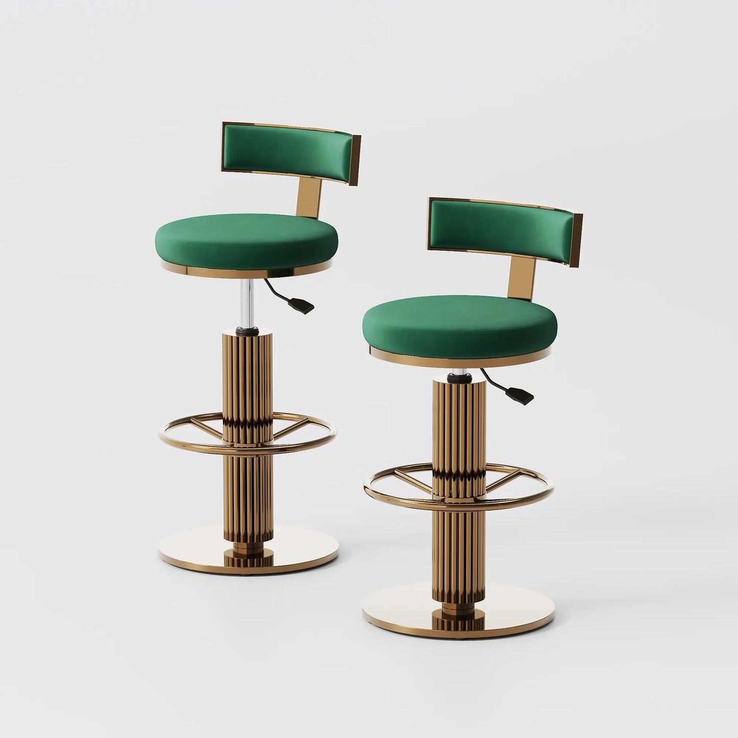 Modern Luxury Adjustable Height Bar Stools Set of 2