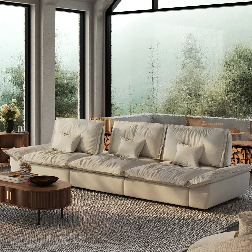 141.73" Sailboat Deep Sofa with Adjustable Backrest