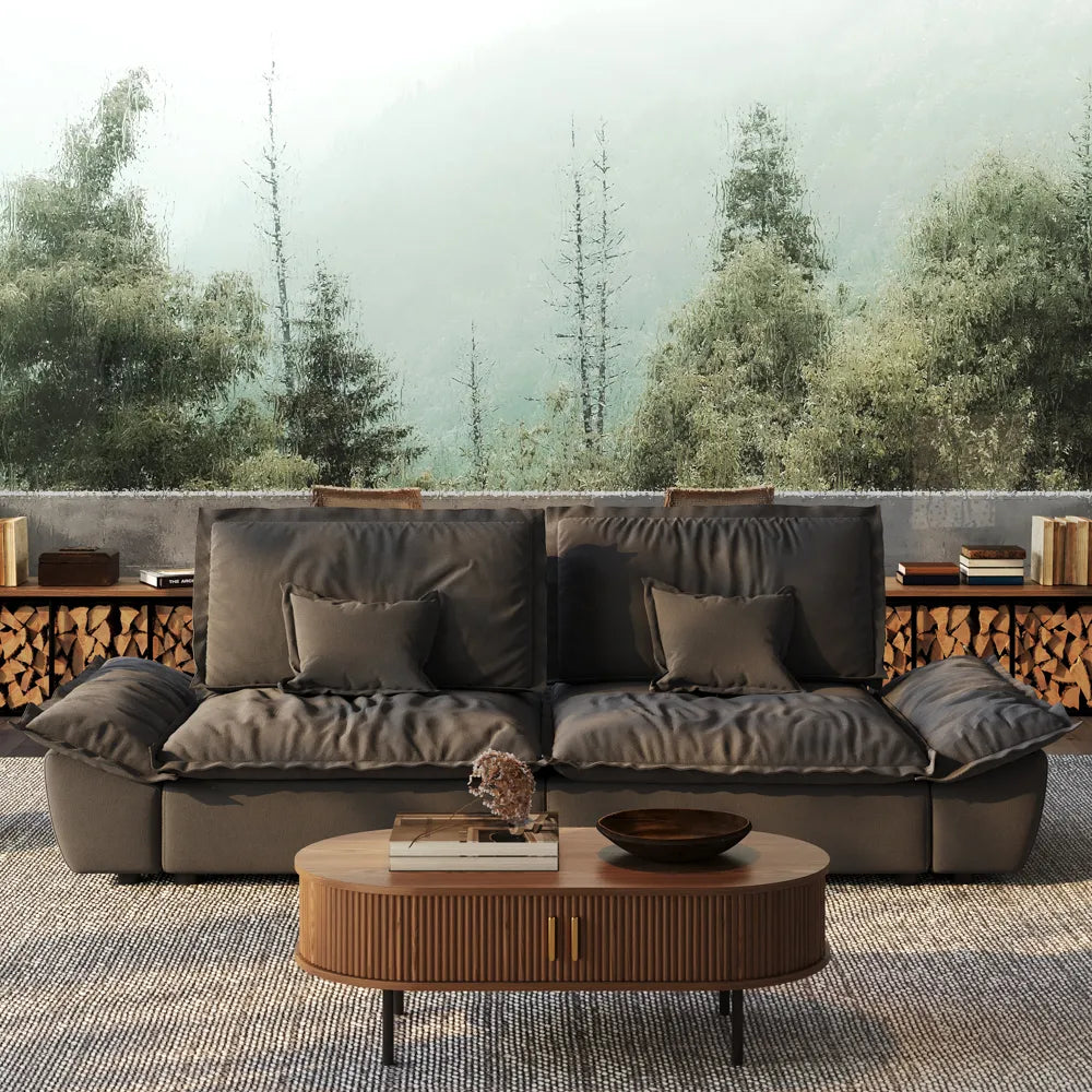 104.33" Sailboat Deep Sofa with Adjustable Backrest