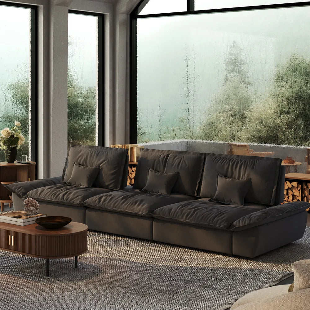 141.73" Sailboat Deep Sofa with Adjustable Backrest