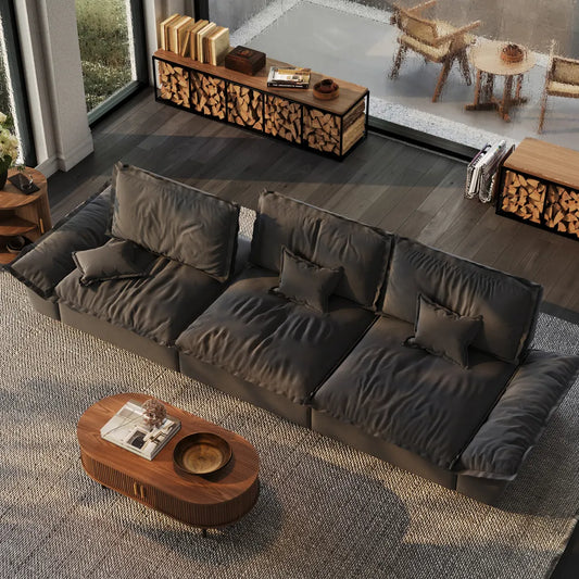 141.73" Sailboat Deep Sofa with Adjustable Backrest