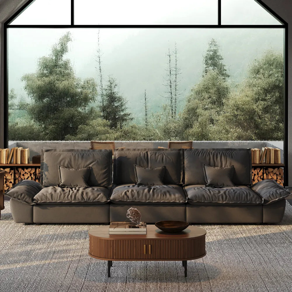 141.73" Sailboat Deep Sofa with Adjustable Backrest