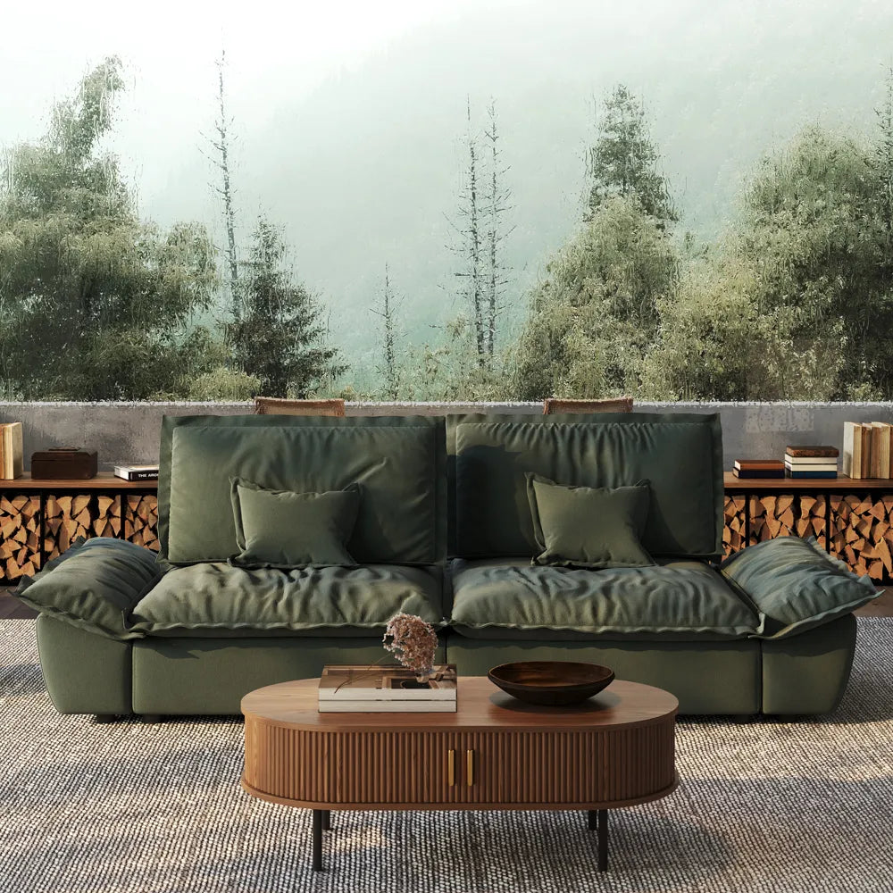 104.33" Sailboat Deep Sofa with Adjustable Backrest
