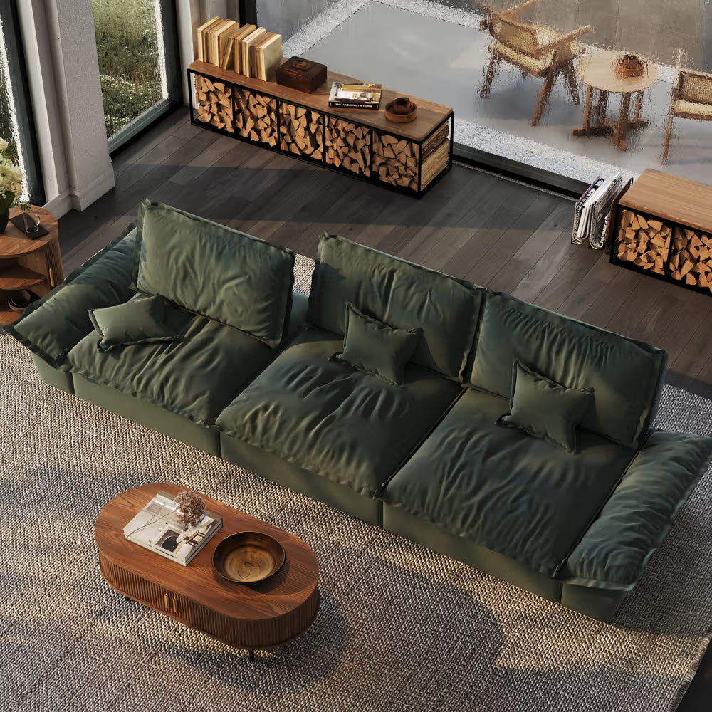 Hudson Modern Deep Sofa with Adjustable Backrest