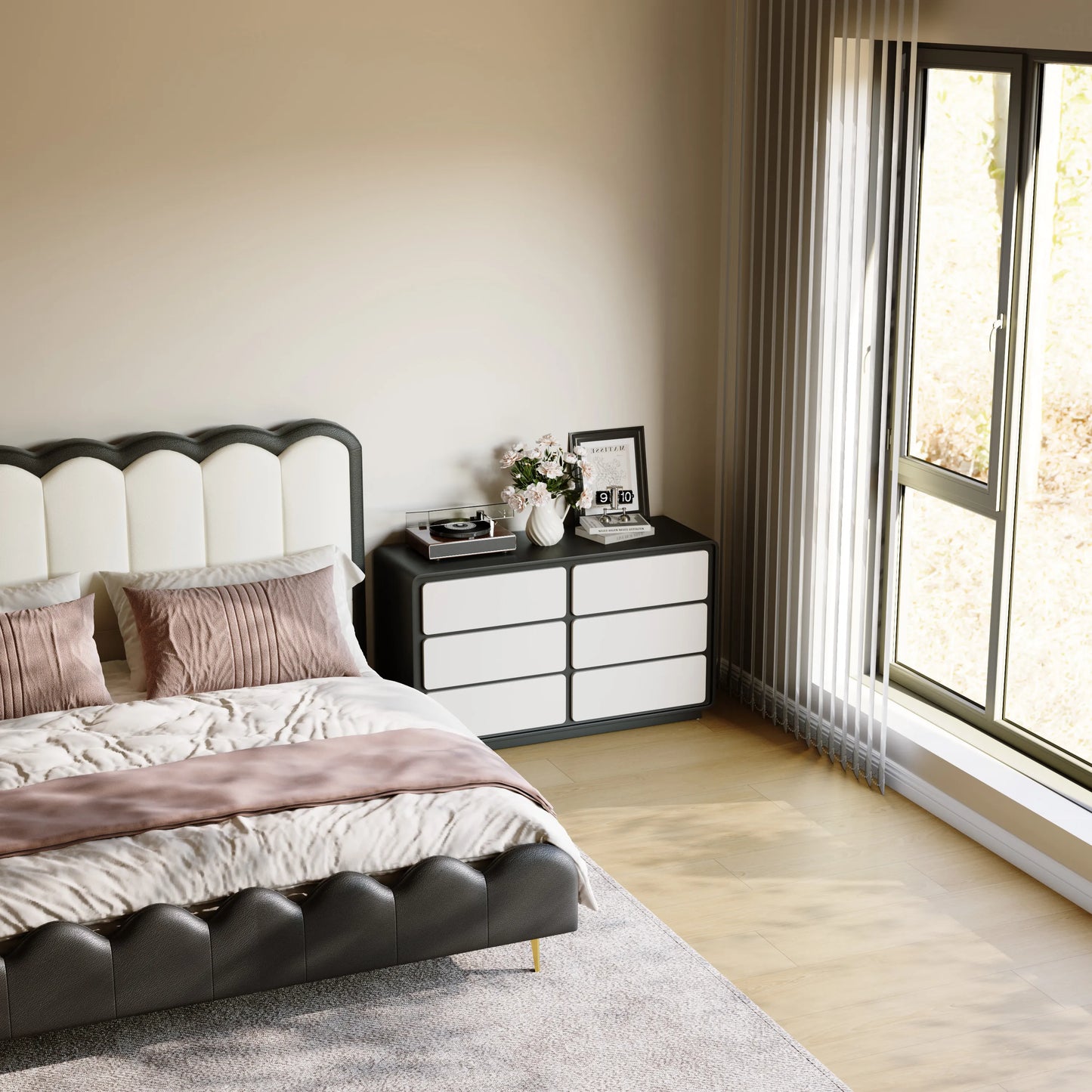 Modern 6-Drawer Dresser for Bedroom