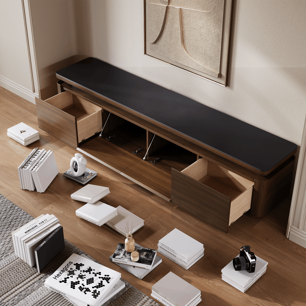 Aether-78.74" Mid-Century Modern TV Stand with Adjustable LED Lights
