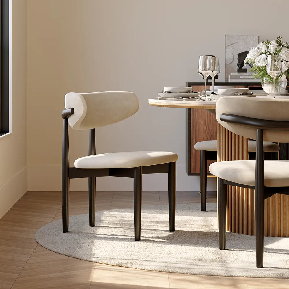 Silva - Lot de 2 chaises de salle à manger en bois modernes du milieu du siècle 