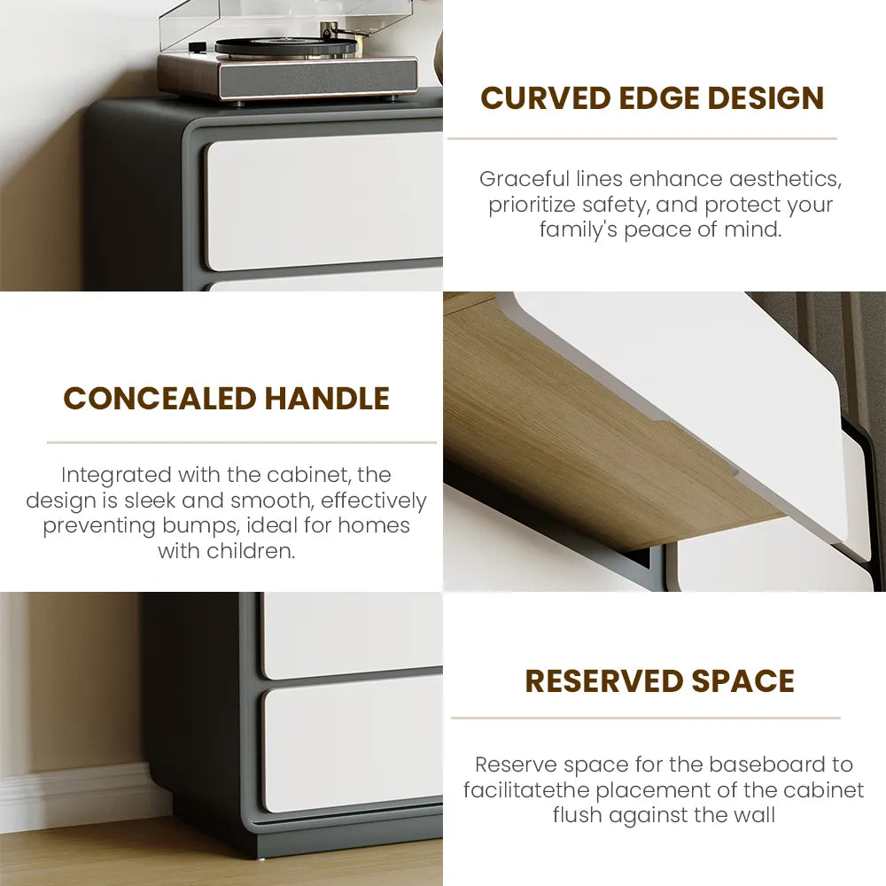 Modern Retractable Large Vanity Desk Set with 6 Drawers