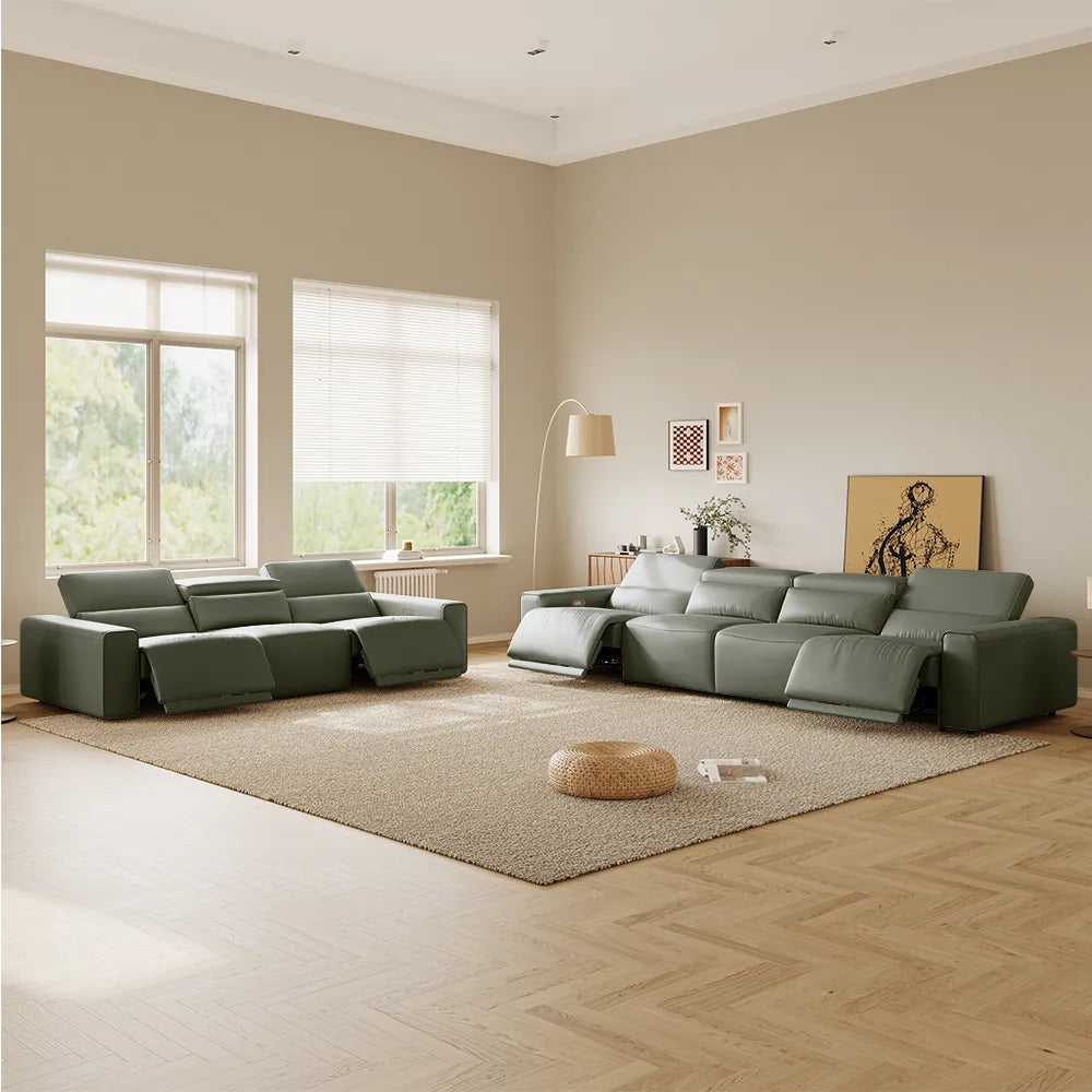 Luxury leather electric modular sofa set