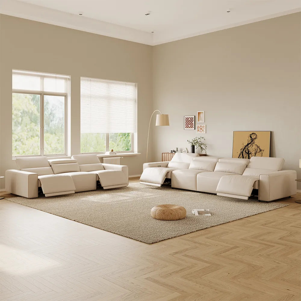 Luxury leather electric modular sofa set