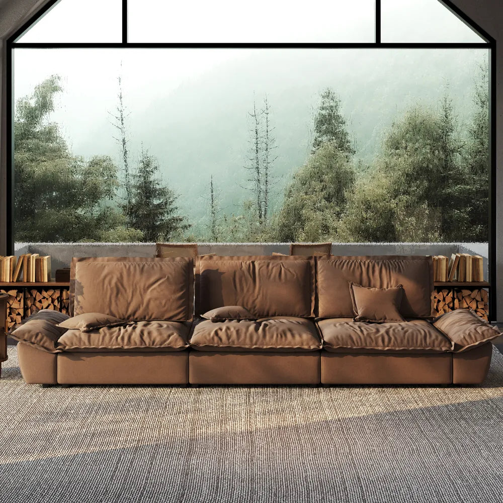 141.73" Sailboat Deep Sofa with Adjustable Backrest