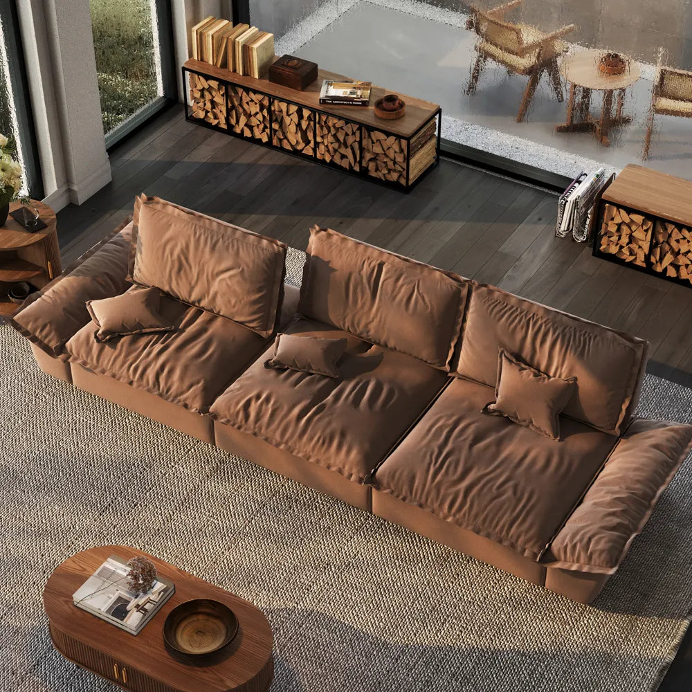 141.73" Sailboat Deep Sofa with Adjustable Backrest