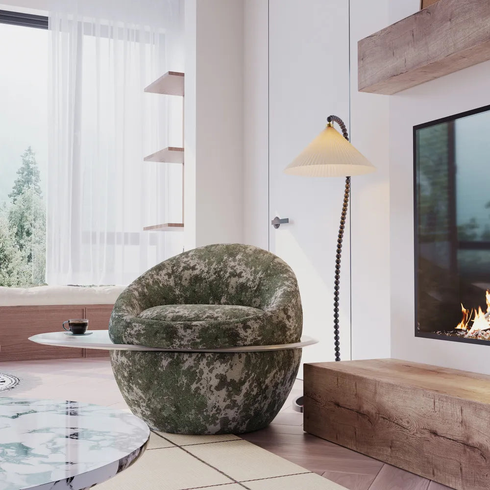 47.24" Planet Round Lounge Chair with Storage Tray