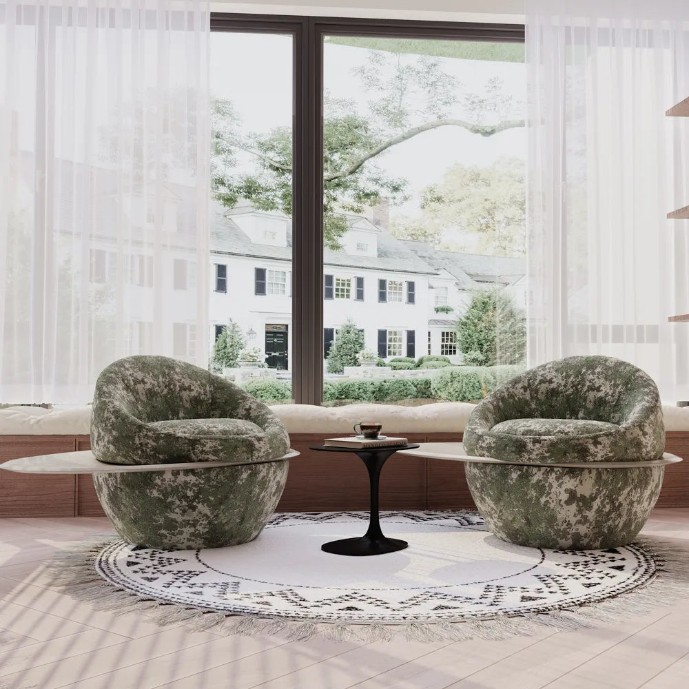 47.24" Planet Round Lounge Chair with Storage Tray