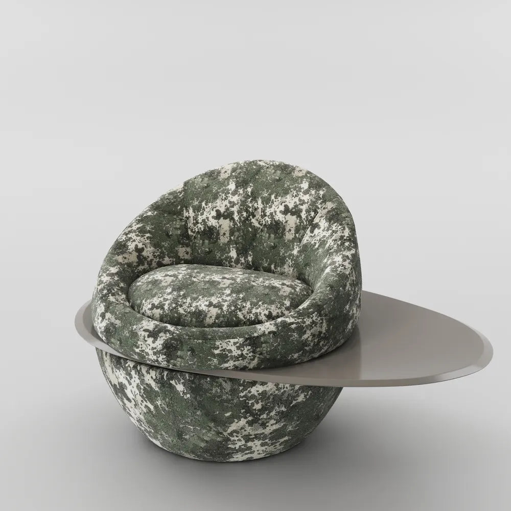 47.24" Planet Round Lounge Chair with Storage Tray