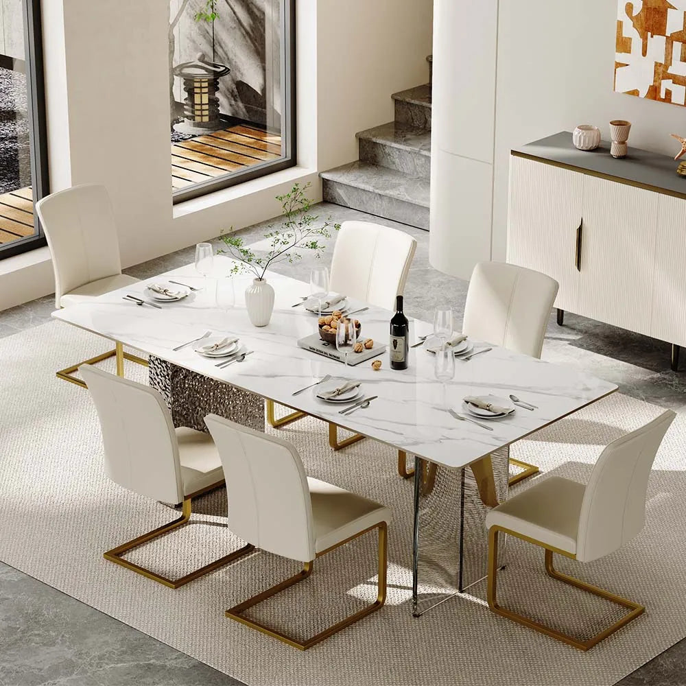 Modern Luxury Leather Dining Chairs Set of 2