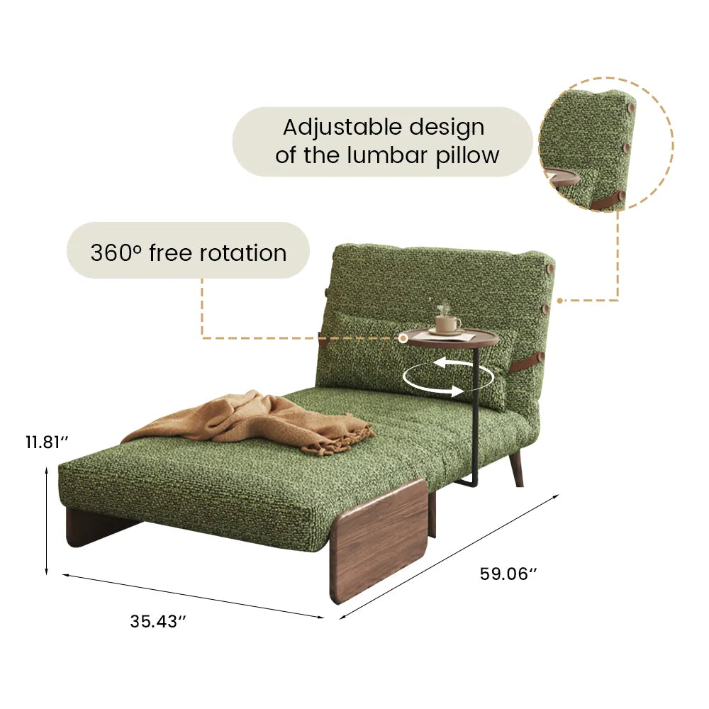 Chaise d'appoint pliante verte de 35,43 pouces 