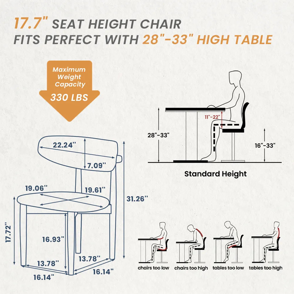 Mid-Century Modern Wood Dining Chairs Set of 2 — view 3