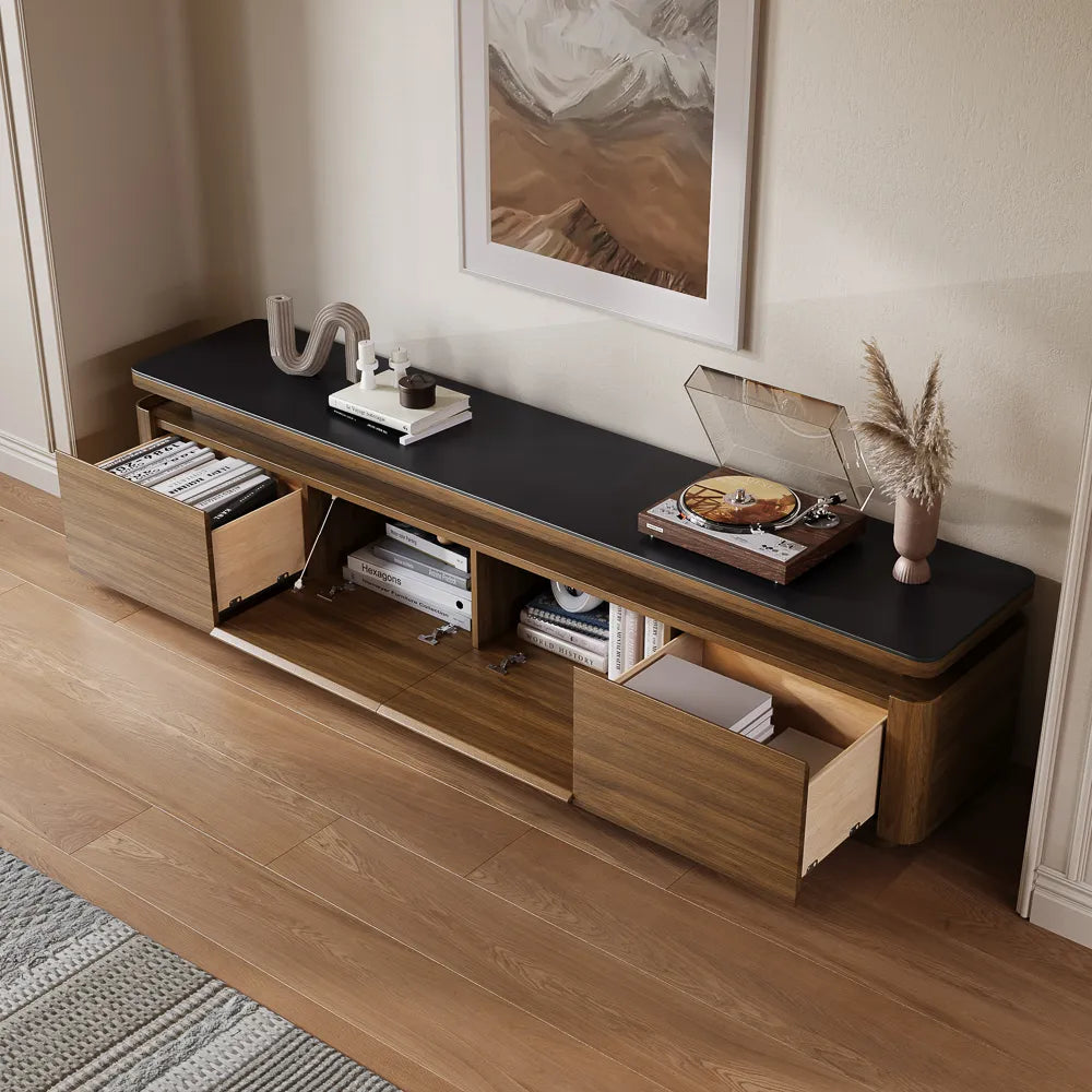 Aether-78.74" Mid-Century Modern TV Stand with Adjustable LED Lights