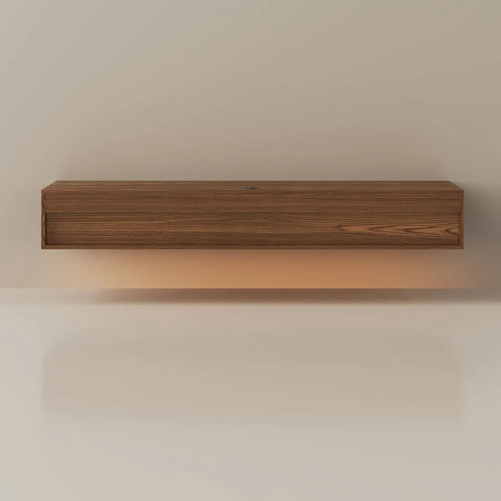Aeolus-79" Mid-Century Floating TV Console with Adjustable LED Lights