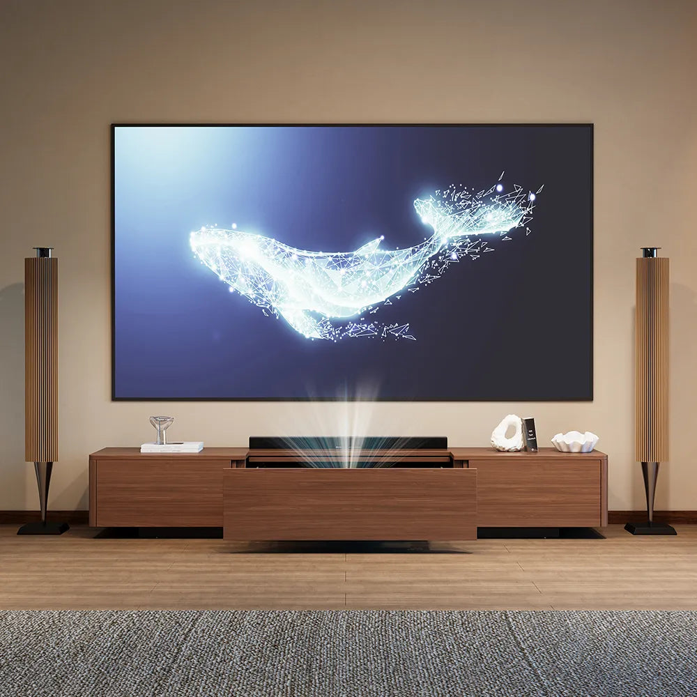 Meuble TV électrique moderne avec boîtier de projection à focale ultra-courte 