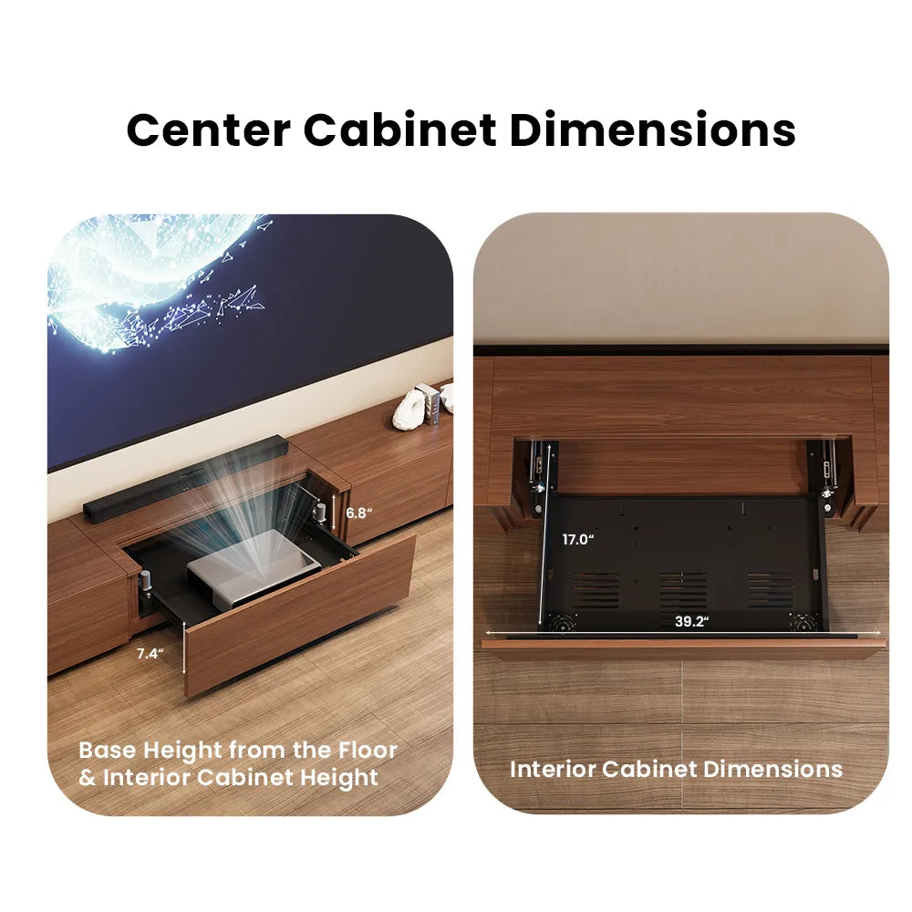 Meuble TV électrique moderne avec boîtier de projection à focale ultra-courte 