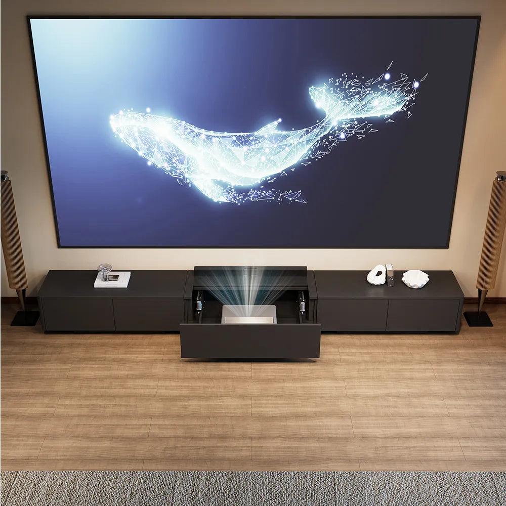 Meuble TV électrique moderne avec boîtier de projection à focale ultra-courte 