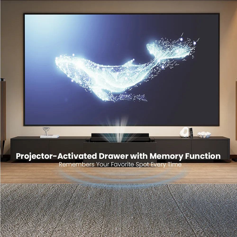 Meuble TV électrique moderne avec boîtier de projection à focale ultra-courte 