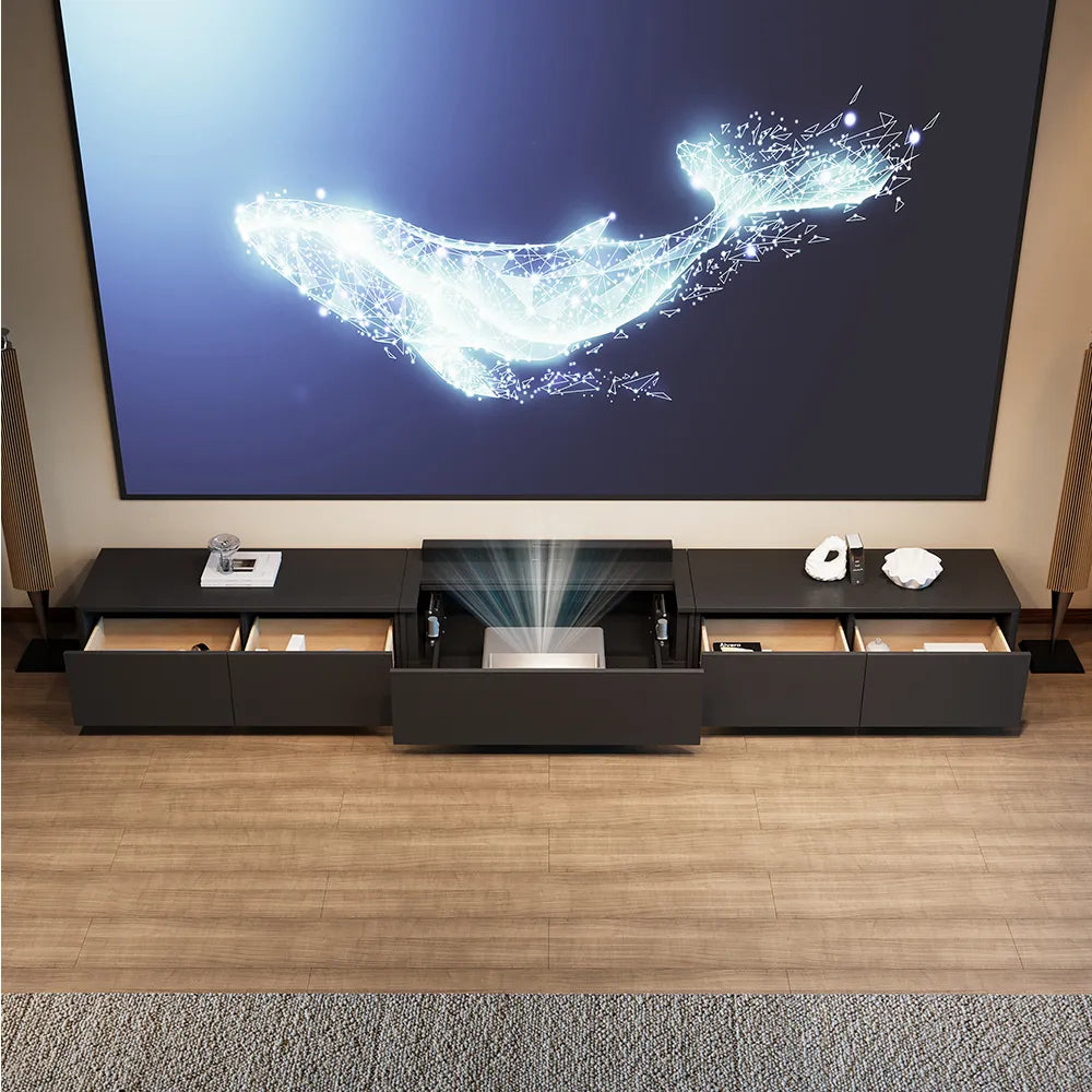 Meuble TV électrique moderne avec boîtier de projection à focale ultra-courte 