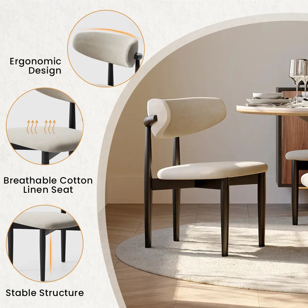 Silva - Lot de 2 chaises de salle à manger en bois modernes du milieu du siècle 