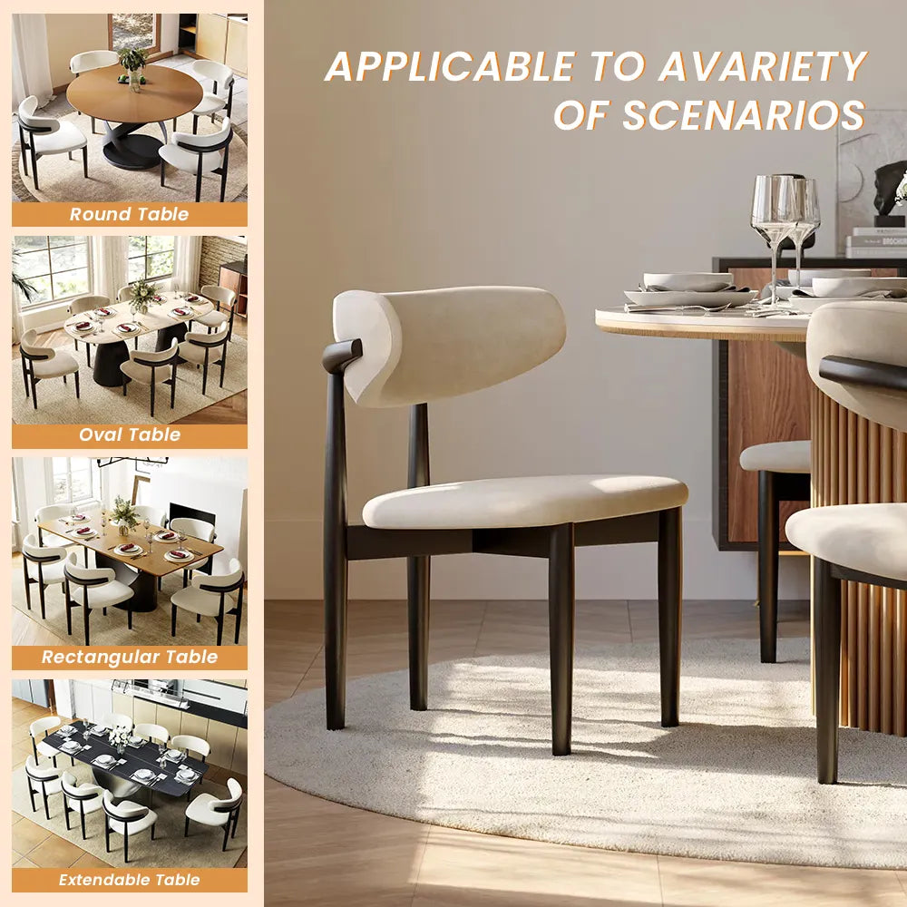 Silva - Lot de 2 chaises de salle à manger en bois modernes du milieu du siècle 