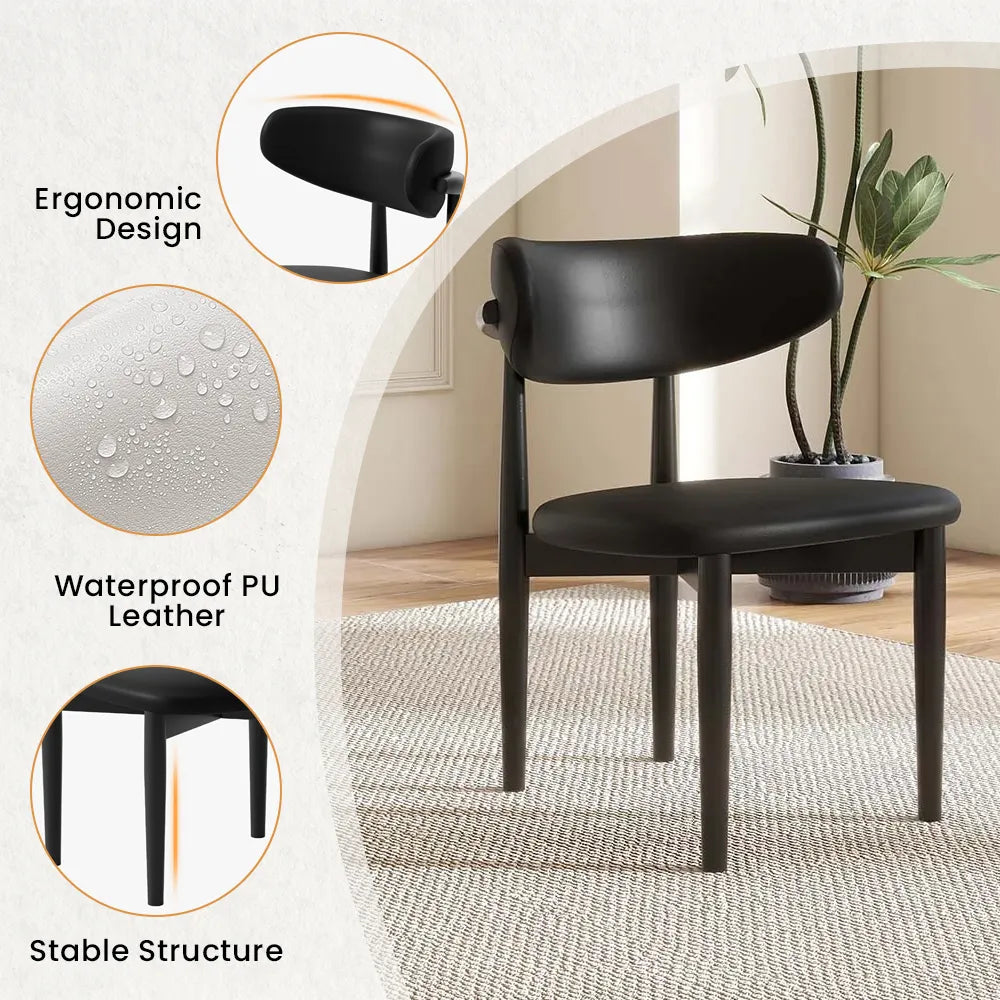 Lawson - Mid-Century Modern Wood Dining Chairs Set of 2