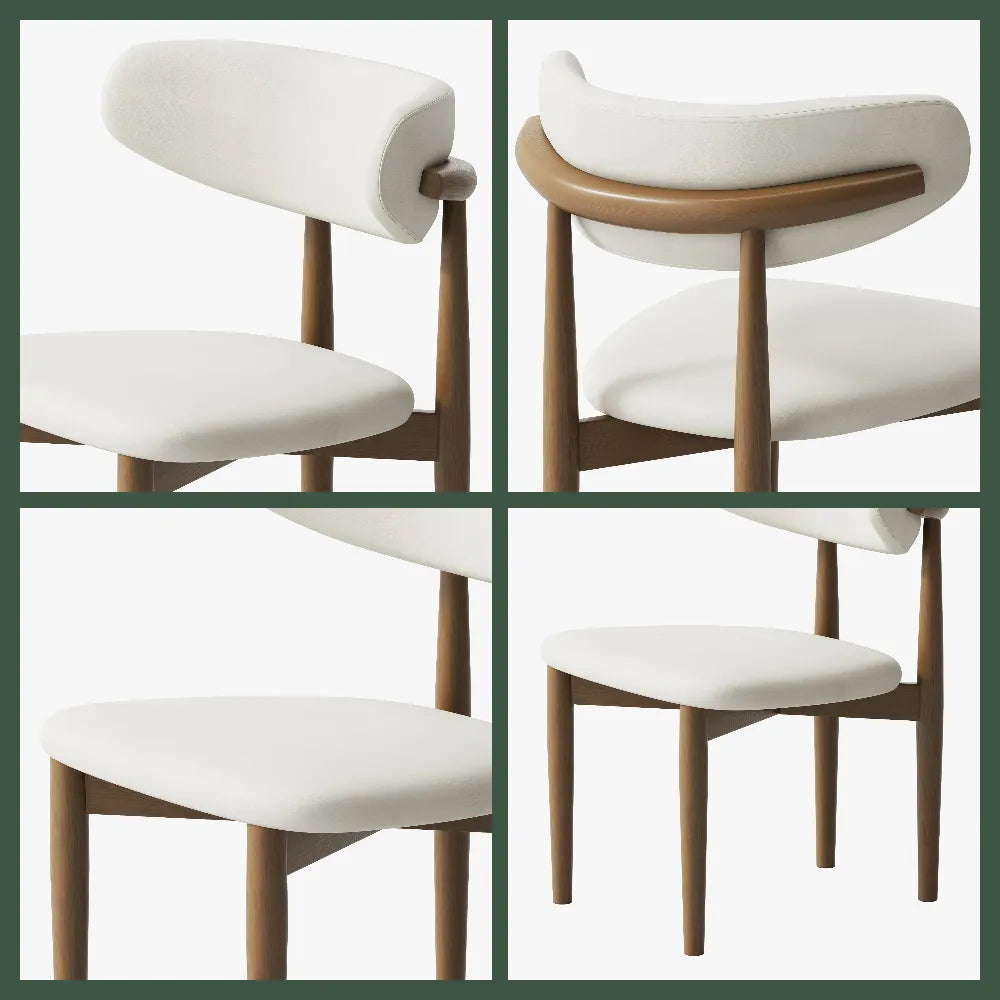 Lot de 2 chaises de salle à manger en bois modernes du milieu du siècle