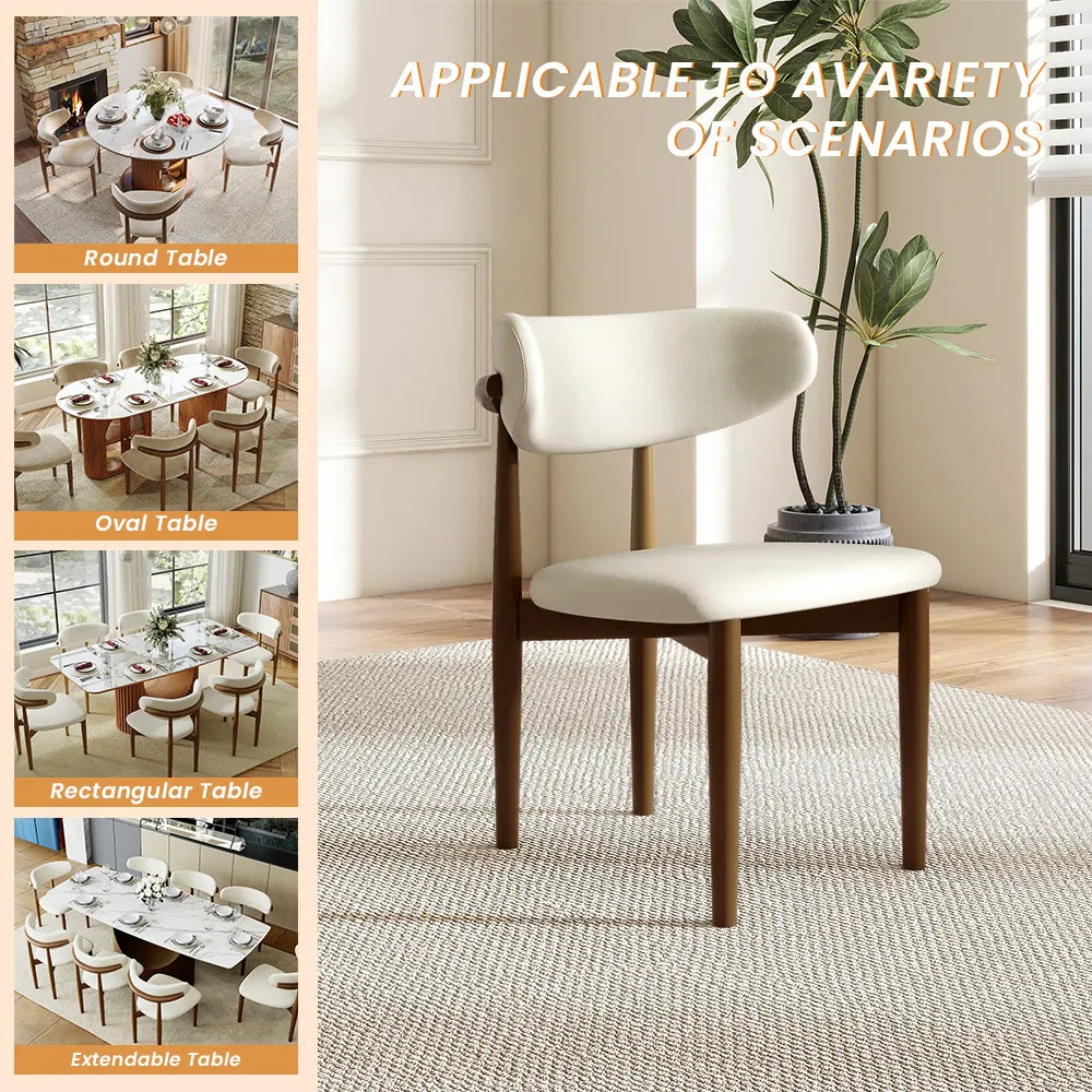 Mid-Century Modern Wood Dining Chairs Set of 2 — view 5