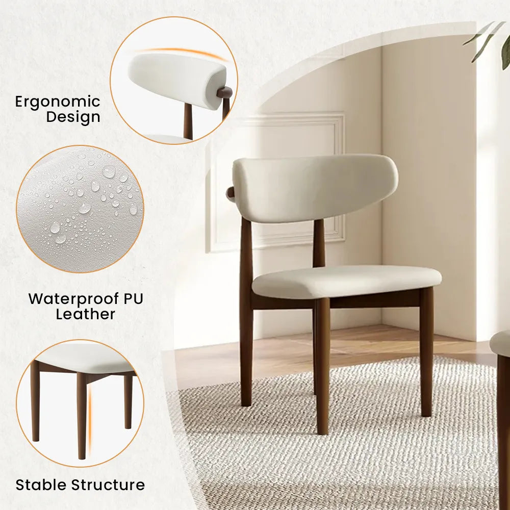 Mid-Century Modern Wood Dining Chairs Set of 2 — view 6