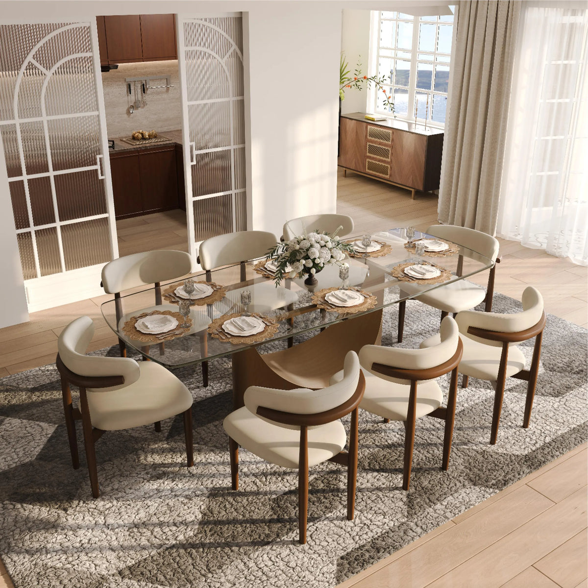 Mid-Century Modern Wood Dining Chairs Set of 2 — view 7