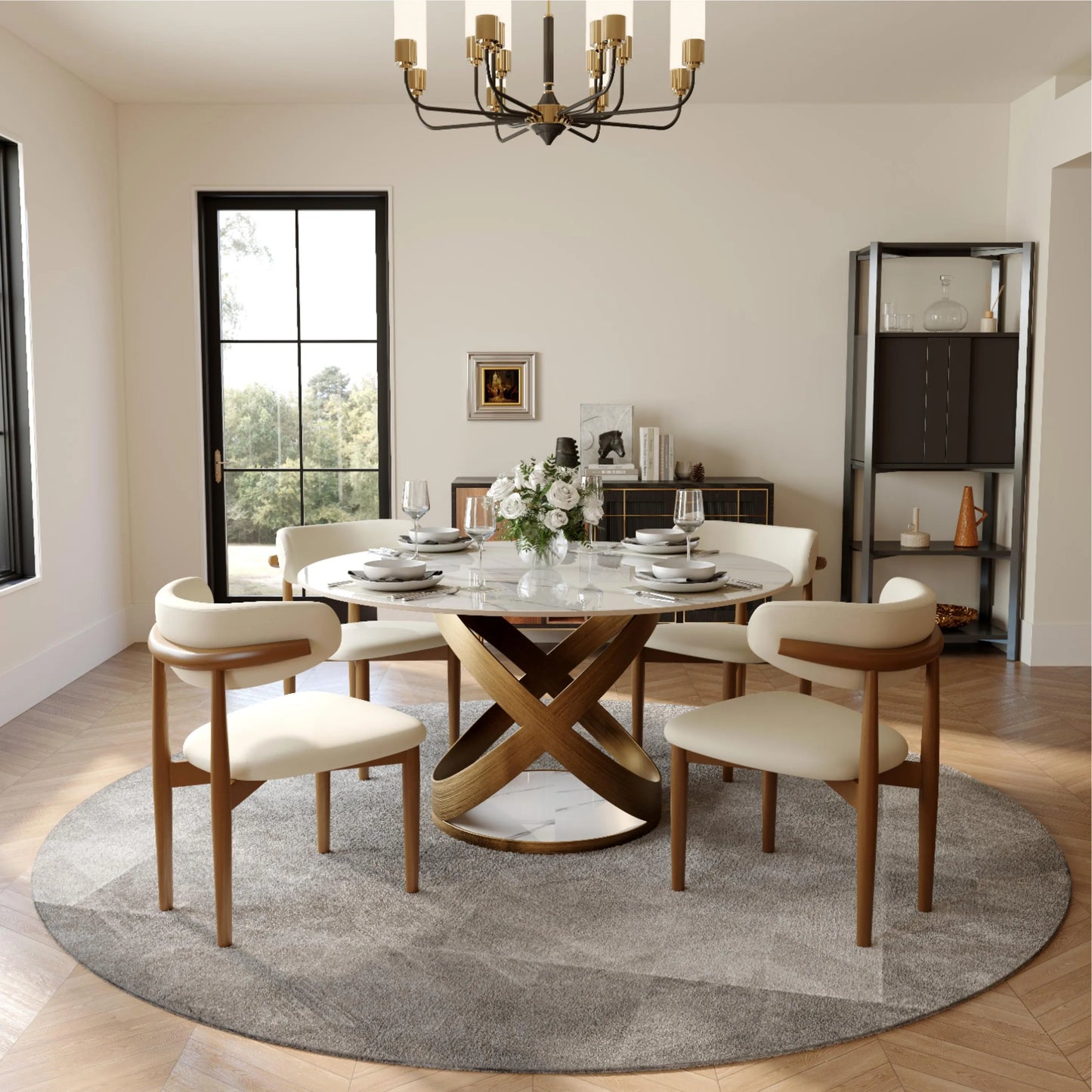 Lot de 2 chaises de salle à manger en bois modernes du milieu du siècle