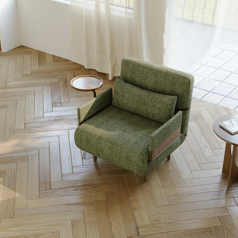 Chaise d'appoint pliante verte de 35,43 pouces 