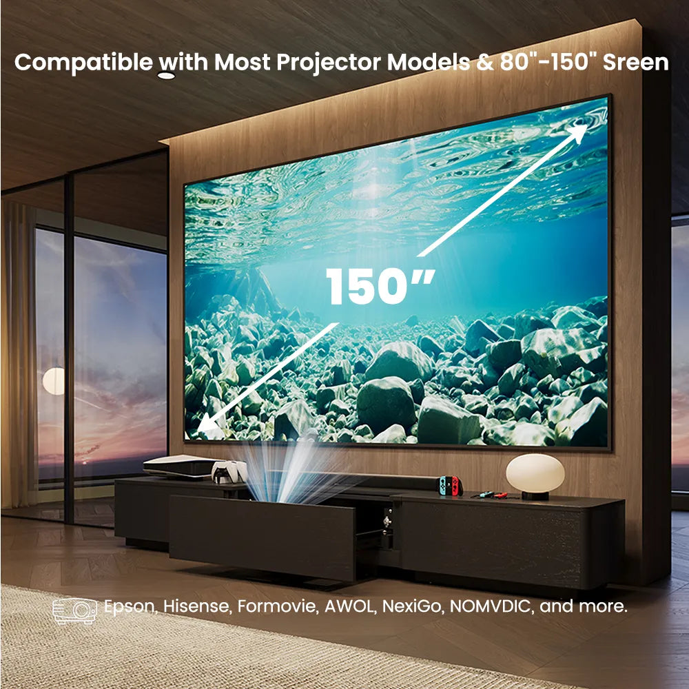 Meuble TV électrique moderne avec boîtier de projection à focale ultra-courte 