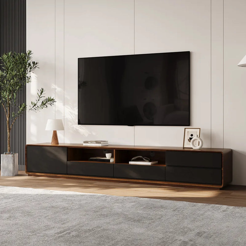 Modern Wood Black TV Stand