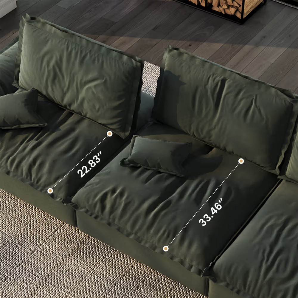 Hudson Modern Deep Sofa with Adjustable Backrest