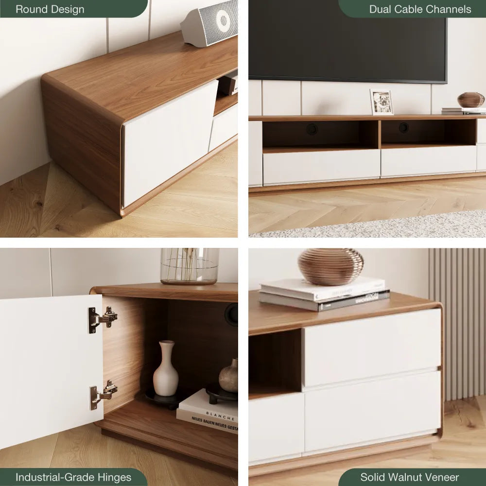 Modern Wood White TV Stand