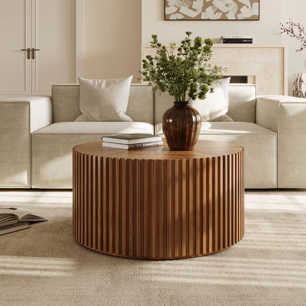 Silva-31.5" Fluted Round Coffee Table