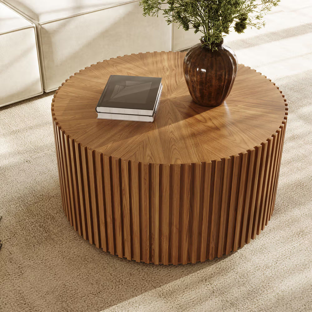 Silva-31.5" Fluted Round Coffee Table