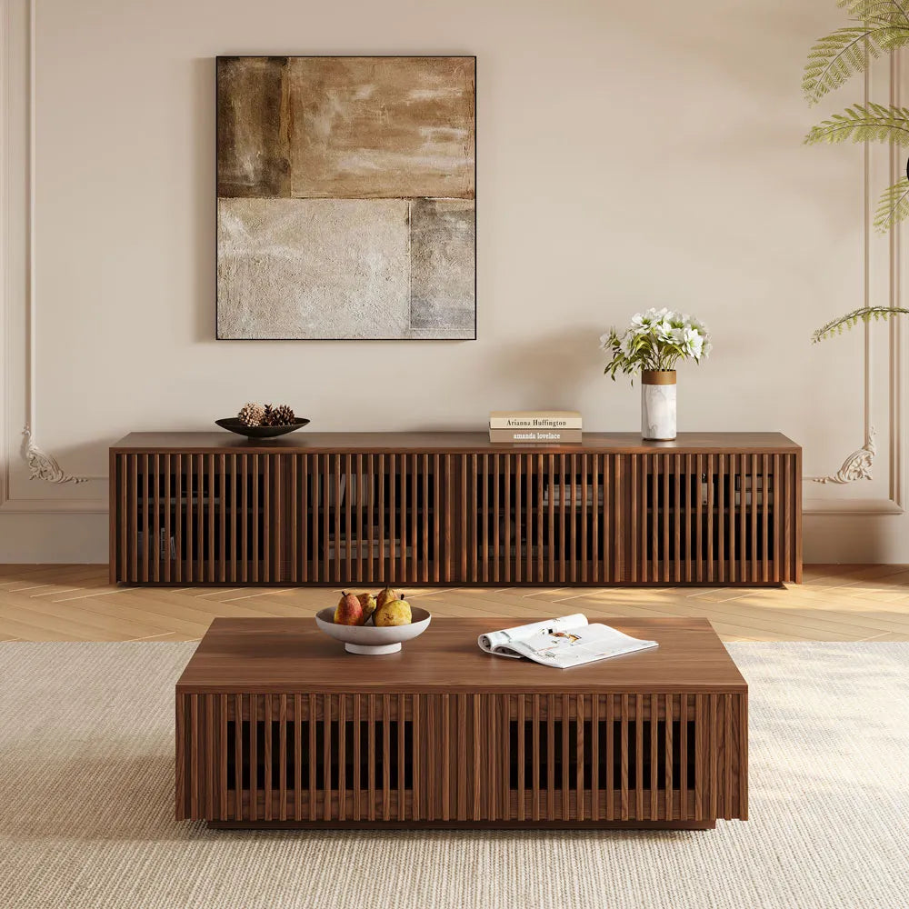 Table basse rectangulaire en bois de 47 po avec rangement 
