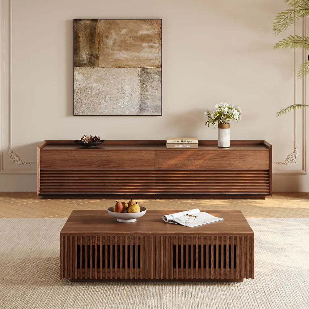 Table basse rectangulaire en bois de 47 po avec rangement 