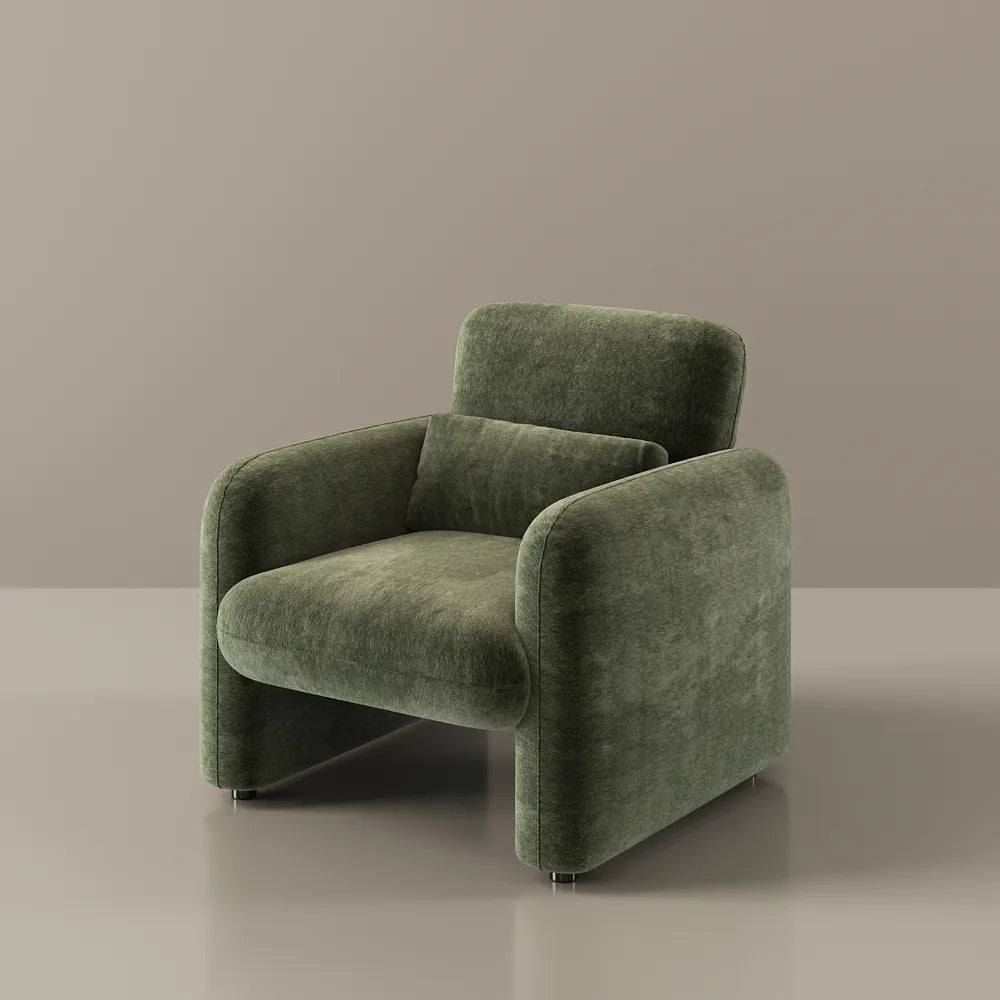 Silva - Fauteuil d'appoint en chenille de 83 cm avec assise profonde 