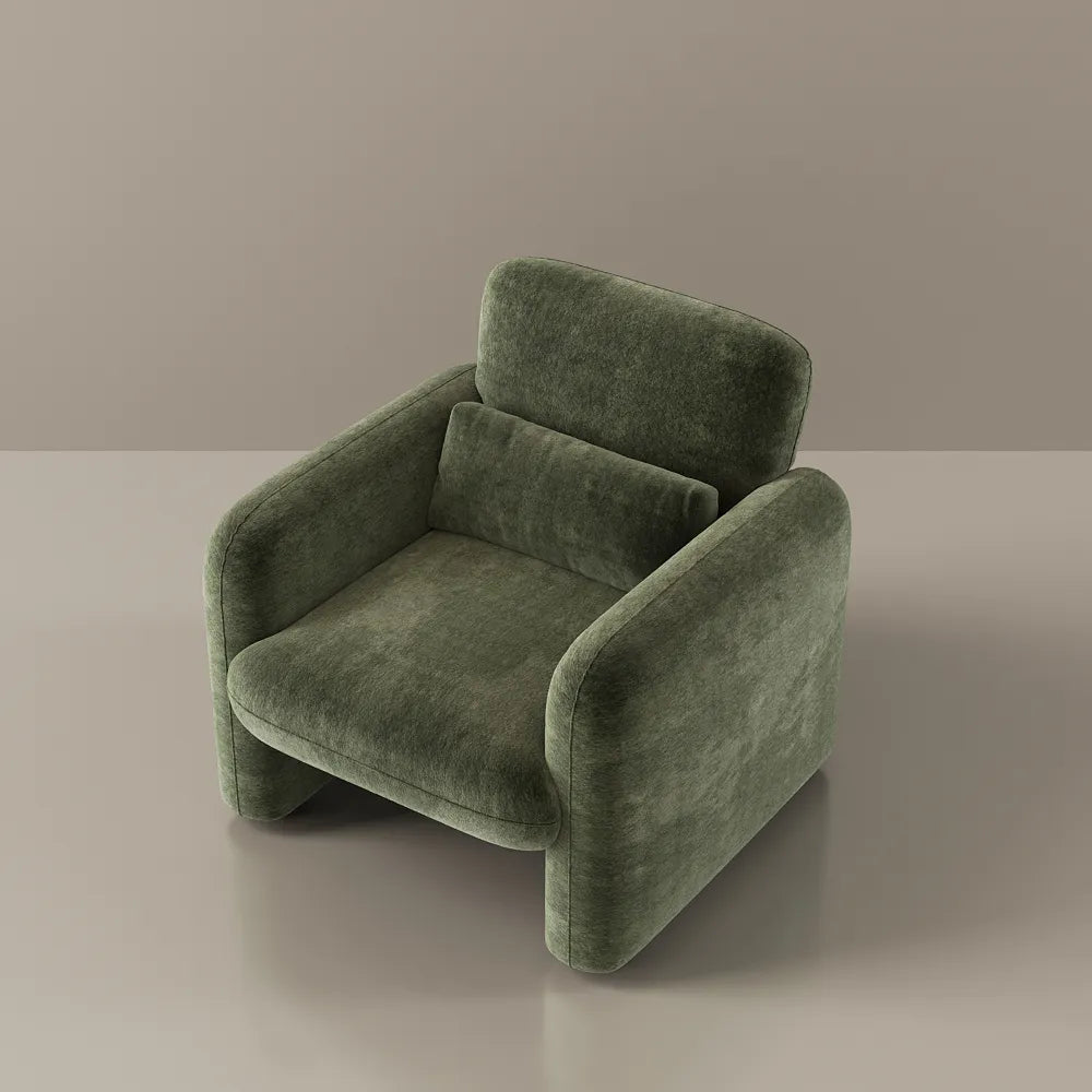 Silva - Fauteuil d'appoint en chenille de 83 cm avec assise profonde 
